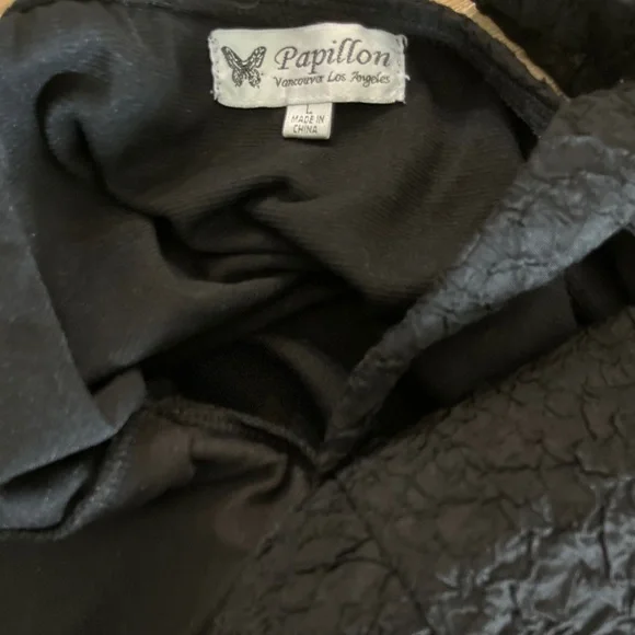 Papillon Black Textured Sweetheart Dress Thick Straps Bodycon Size Large - Picture 5 of 6